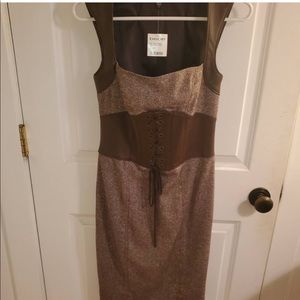 bebe | Dresses | Bebe Tweed Brown Corset Dress | Poshmark
